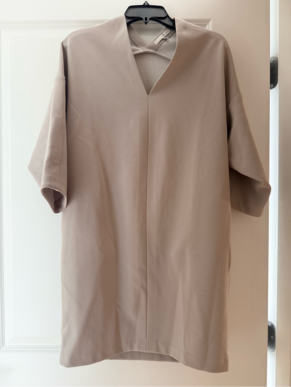 OAK + FORT Women’s Short Sleeve Shift Dress in Beige